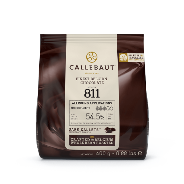 Callebaut Mrk Chokolade 811 Callets - 54,5%  400 g