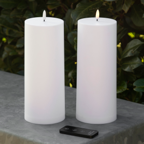 ENJOY LED bloklys 2-pak udendrs 10xH25 cm - Hvid