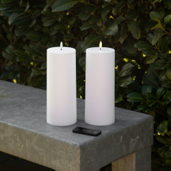 ENJOY LED bloklys 2-pak udendrs 10xH25 cm - Hvid