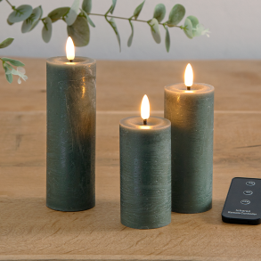 ENJOY LED bloklys 3-pak 4,8 cm - Grn