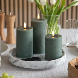 ENJOY LED bloklys 3-pak 7,5 cm - Grn