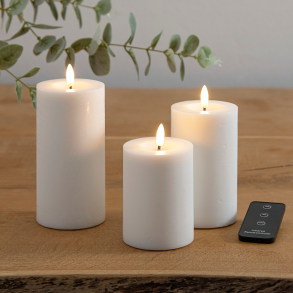 ENJOY LED bloklys 3-pak �7,5 cm - Hvid