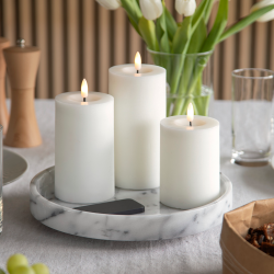 ENJOY LED bloklys 3-pak 7,5 cm - Hvid