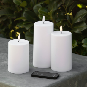 ENJOY LED bloklys 3-pak udendrs 7 cm - Hvid