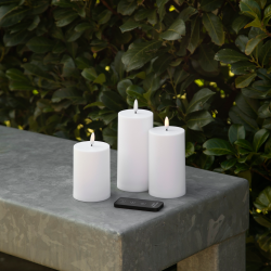 ENJOY LED bloklys 3-pak udendrs 7 cm - Hvid