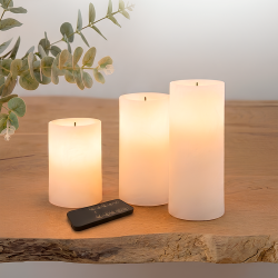 ENJOY LED bloklys gl�dende v�ge 3-pak - �10 cm - Hvid