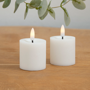 ENJOY LED mini bloklys 2-pak �4,8 cm - Hvid