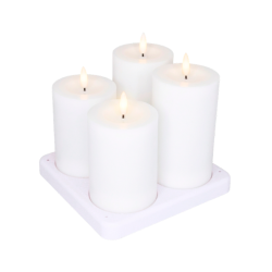ENJOY LED bloklys genopladelig 4-pak - �7,5 cm - Hvid