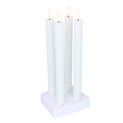 ENJOY LED stagelys genopladelig 4-pak - H22 cm - Hvid