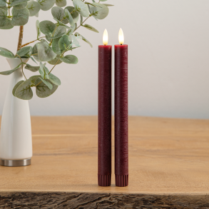 ENJOY LED stagelys 2-pak �2,2xH22 cm - Bordeaux