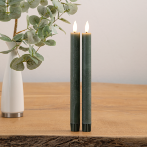 ENJOY LED stagelys 2-pak �2,2xH22 cm - Gr�n