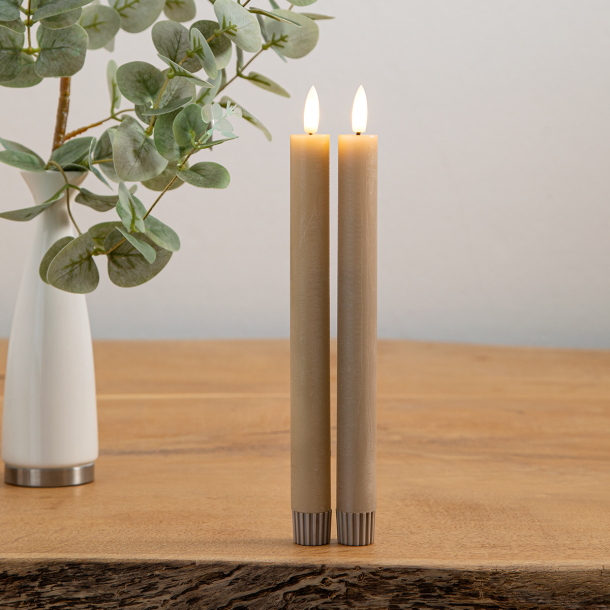 ENJOY LED stagelys 2-pak 2,2xH22 cm - Sand